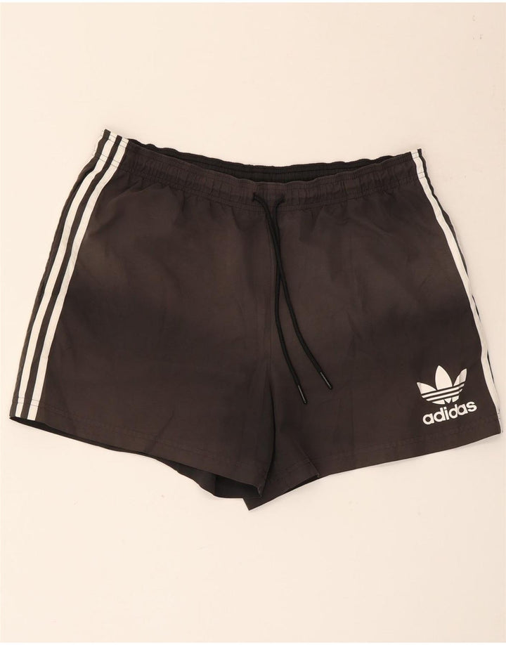 Shorts esportivos masculinos Adidas grande poliéster preto