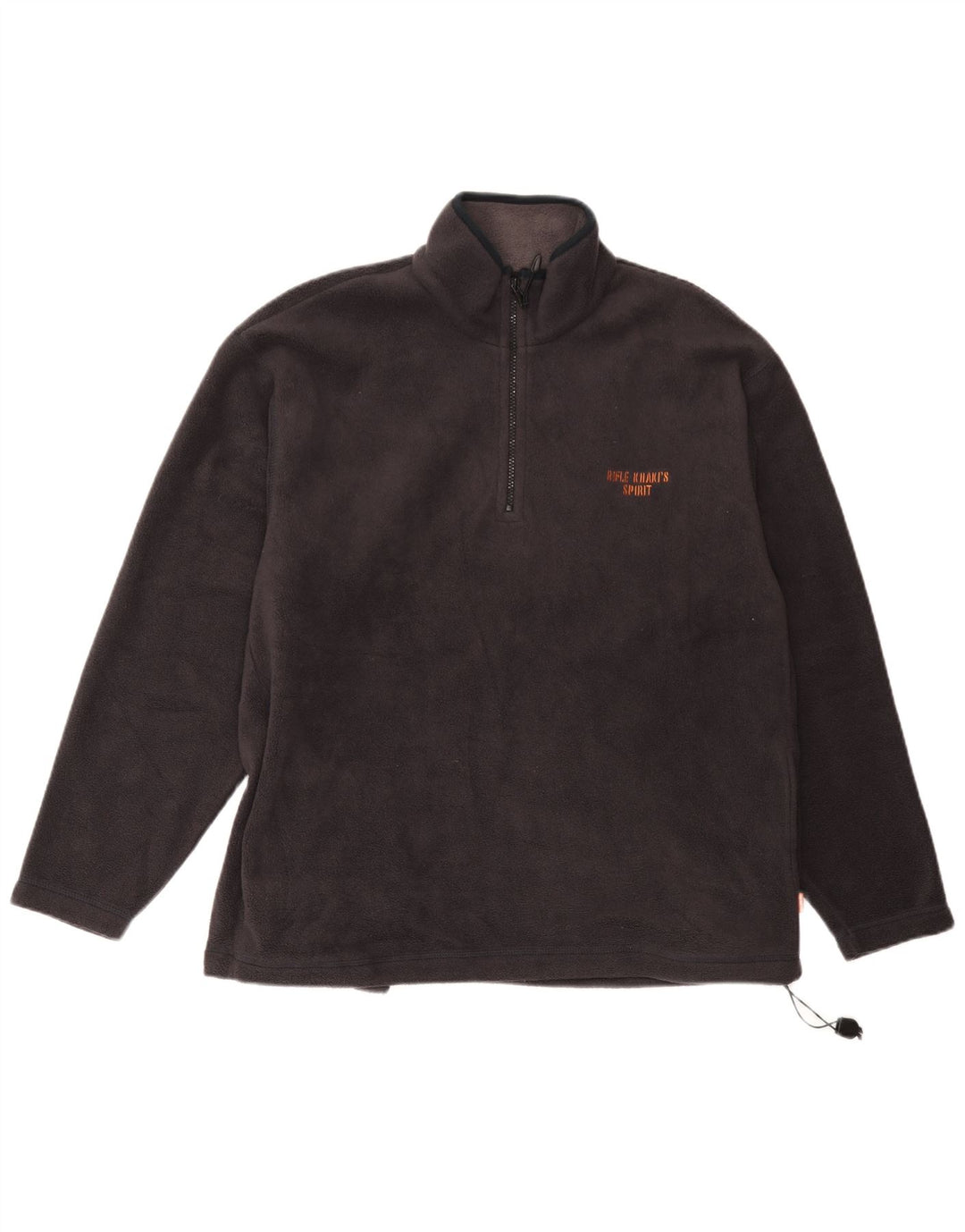 Rifle Mens Zip Neck Fleece Jumper Poliéster Cinza Médio