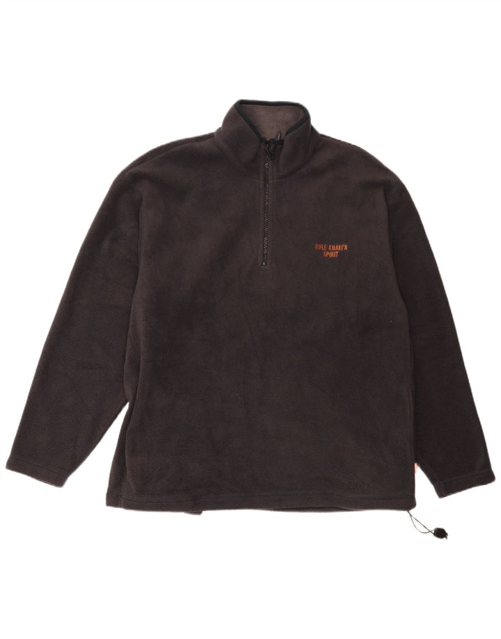 Rifle Mens Zip Neck Fleece Jumper Poliéster Cinza Médio