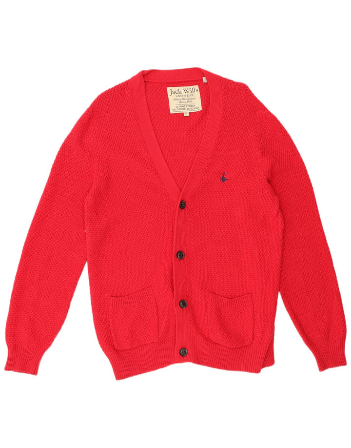 Suéter cardigã masculino JACK WILLS algodão vermelho médio