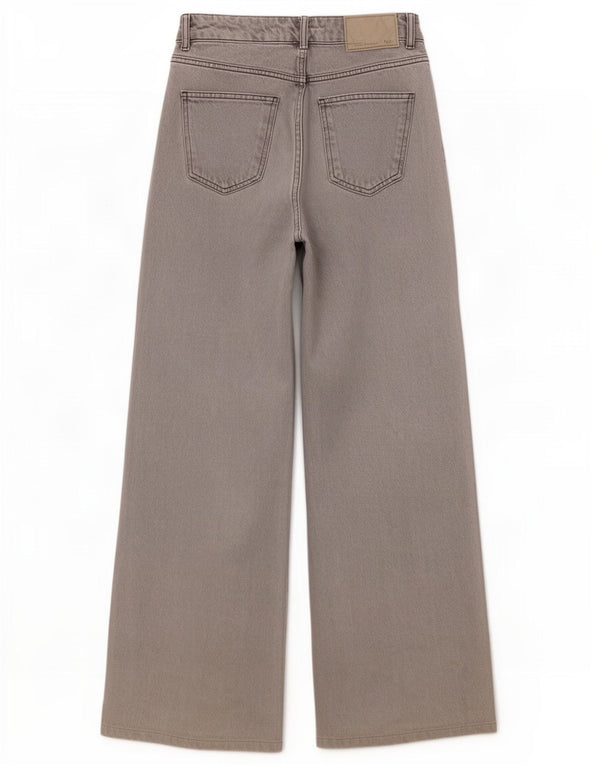Calça jeans feminina Zara com perna larga EU 34 2XS W24 L28 cinza