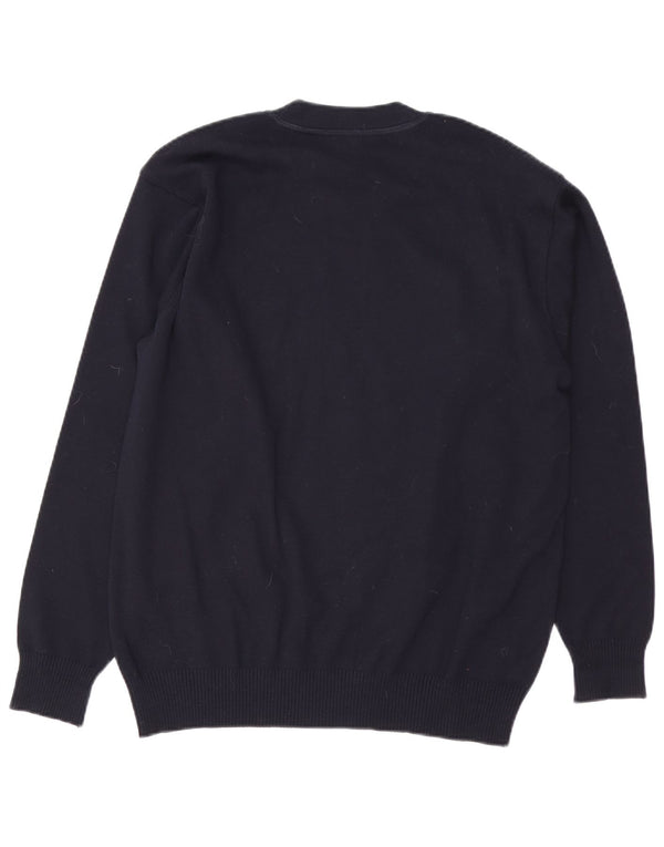 Suéter masculino PAUL & SHARK com gola redonda, grande lã azul marinho