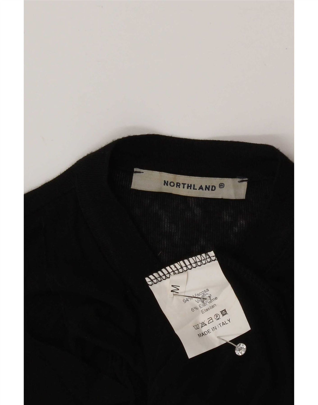 Blusa feminina Northland manga comprida com babados na frente Reino Unido 12 médio preto