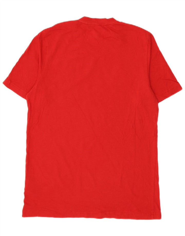 Adidas Mens Camiseta Top Médio Algodão Vermelho