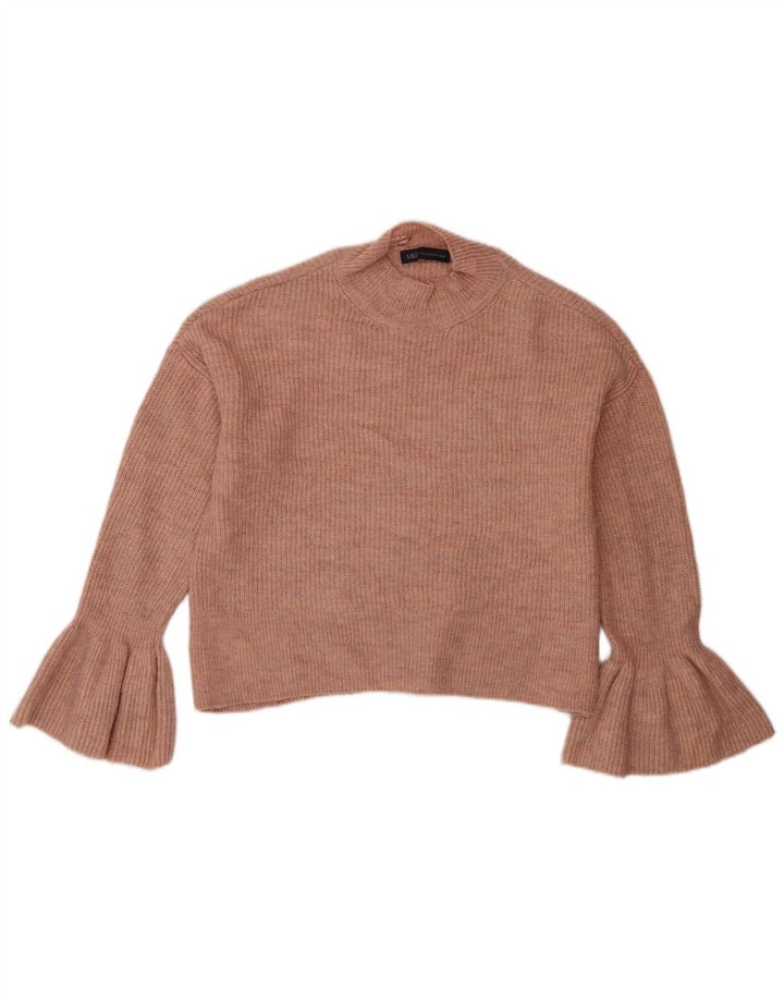 Suéter feminino Marks & Spencer com gola tartaruga e gola alta Reino Unido 12 rosa médio