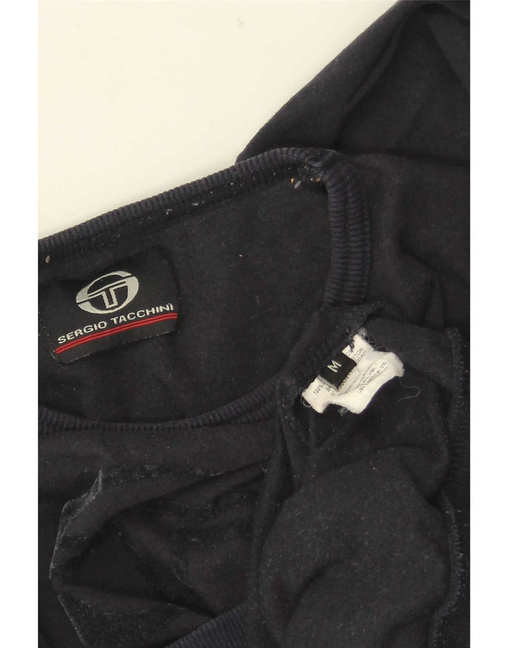 Sergio Tacchini Top gráfico feminino de manga comprida Reino Unido 12 médio azul marinho