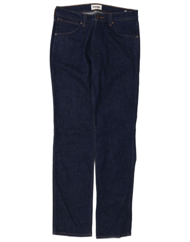 Wrangler Mens Greensboro Straight Jeans W30 L34 Azul Marinho Algodão