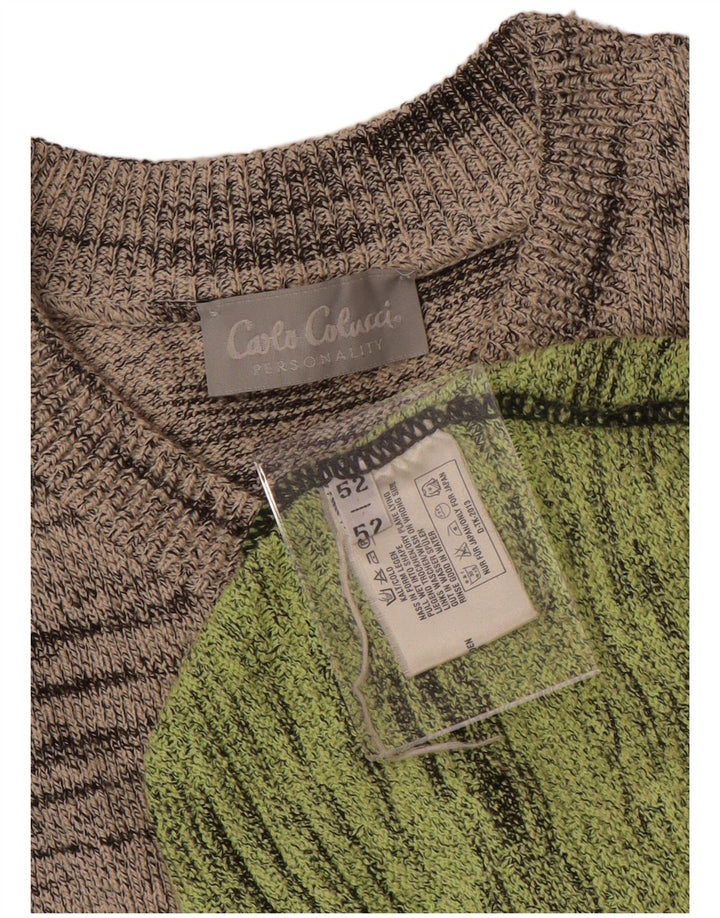 Suéter masculino Carlo Colucci com decote em V IT 52 grande multicolorido