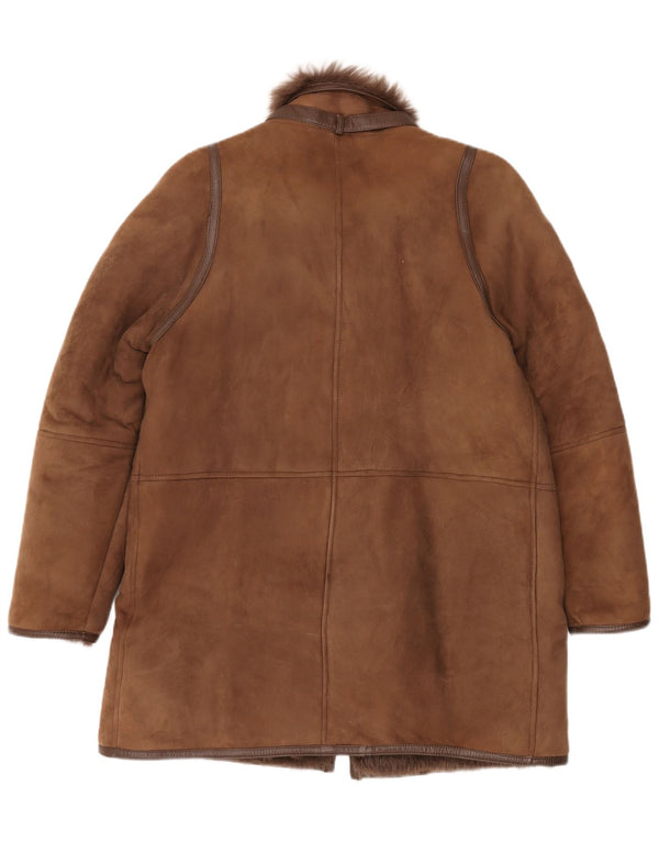 Casaco feminino vintage de shearling EU 42 XL marrom