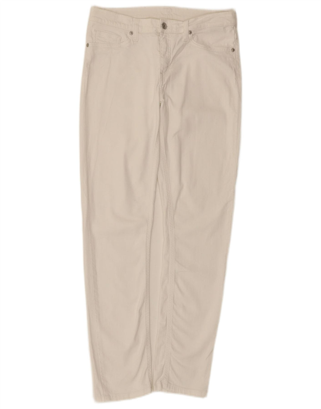 Calça feminina reta casual GANT W30 L29 algodão branco