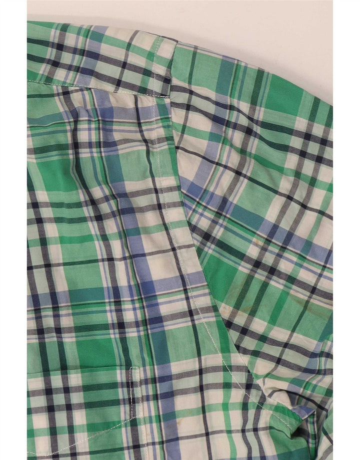 Gant Camisa masculina grande de algodão xadrez verde