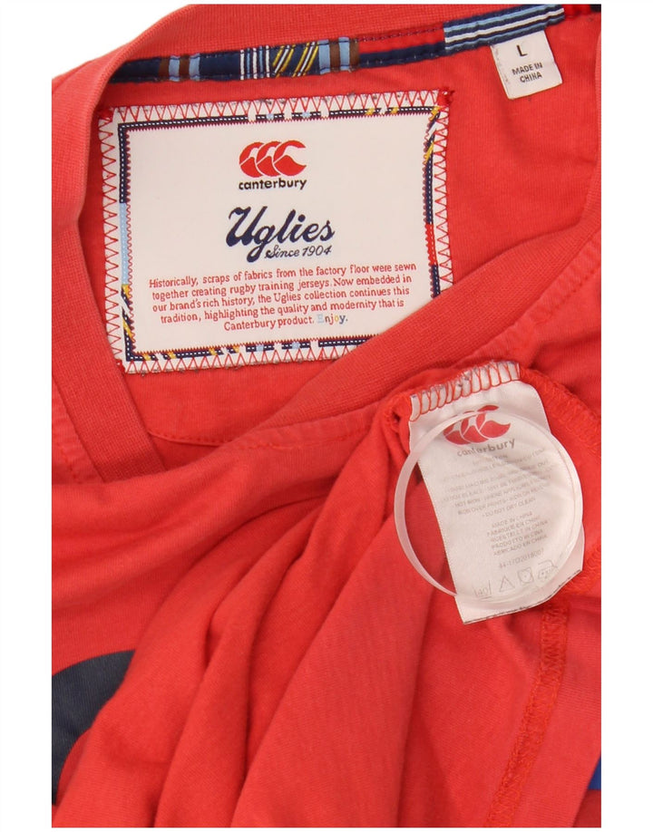 Camiseta gráfica masculina CANTERBURY grande algodão vermelho