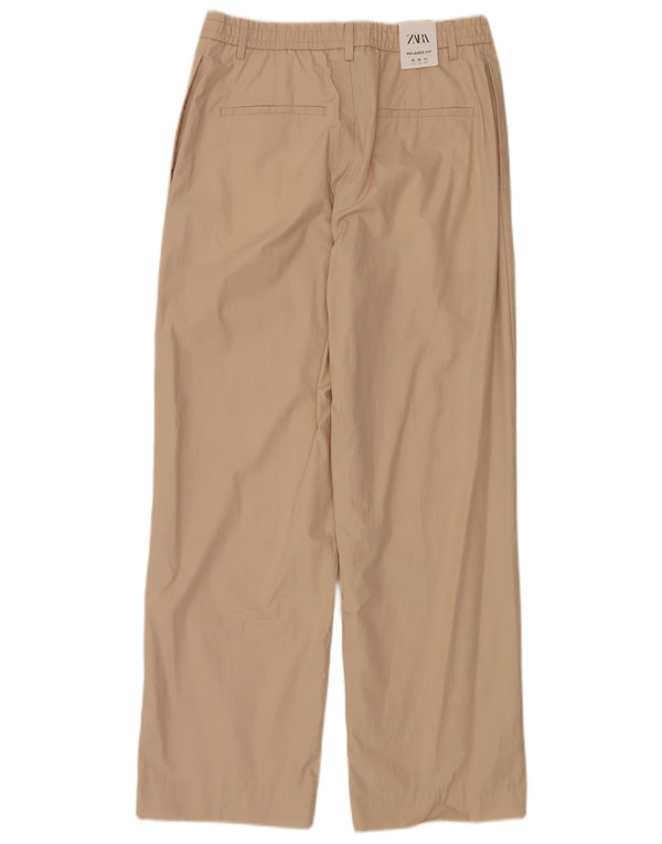 Calça Chino masculina Zara com perna larga média W31 L30 bege