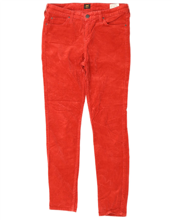 LEE Calça feminina Scarlett Skinny de veludo cotelê W31 L33 algodão vermelho