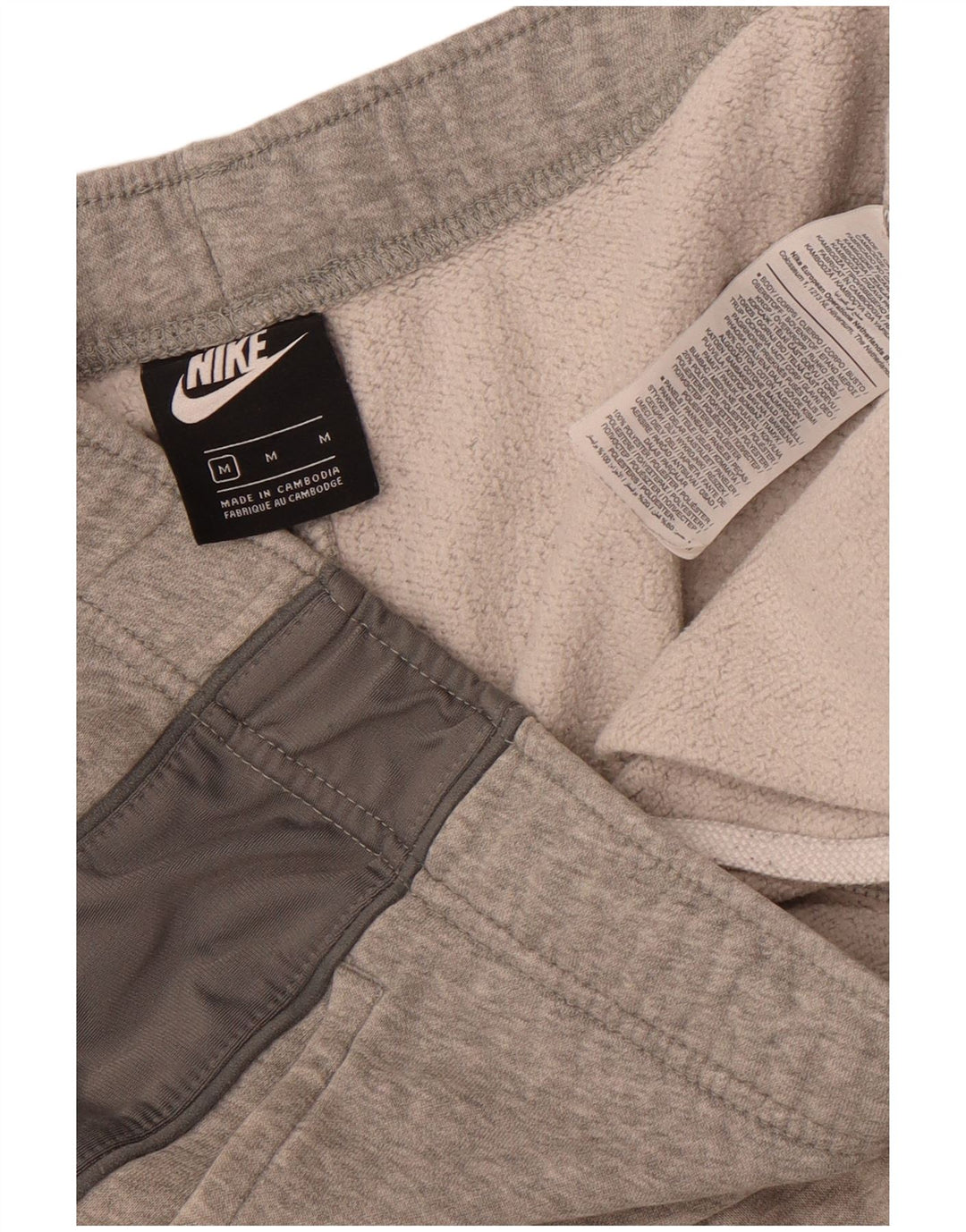 Calça de treino masculina Nike Joggers cinza médio algodão colorblock