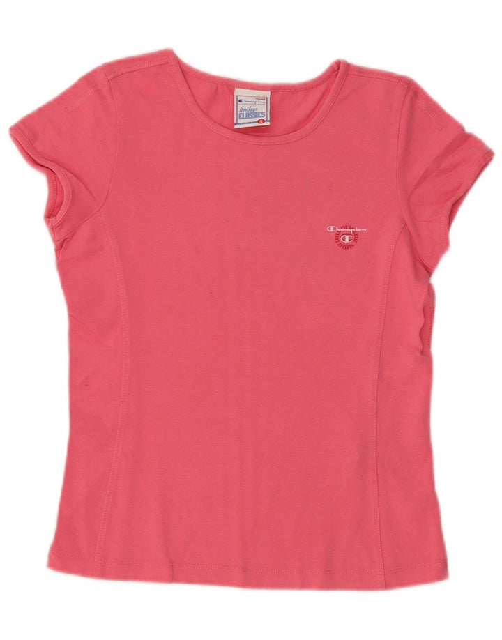 Camiseta feminina CHAMPION Heritage Classics Crop Top Reino Unido 8 algodão rosa pequeno