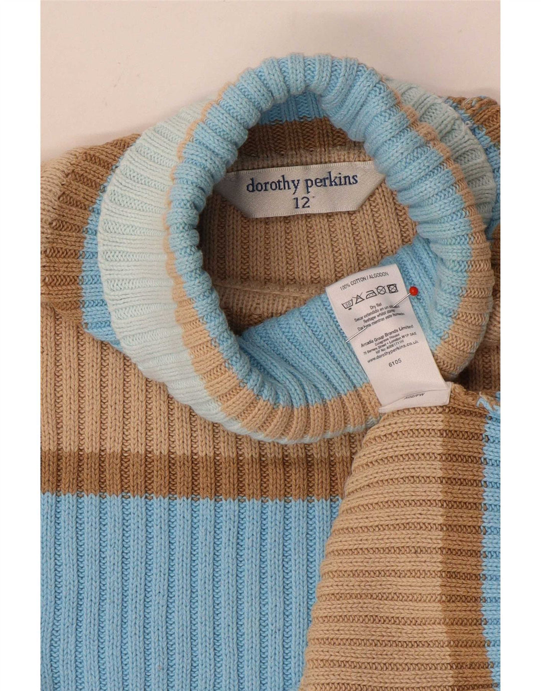 Suéter feminino Dorothy Perkins com gola redonda Reino Unido 12 médio multicolorido