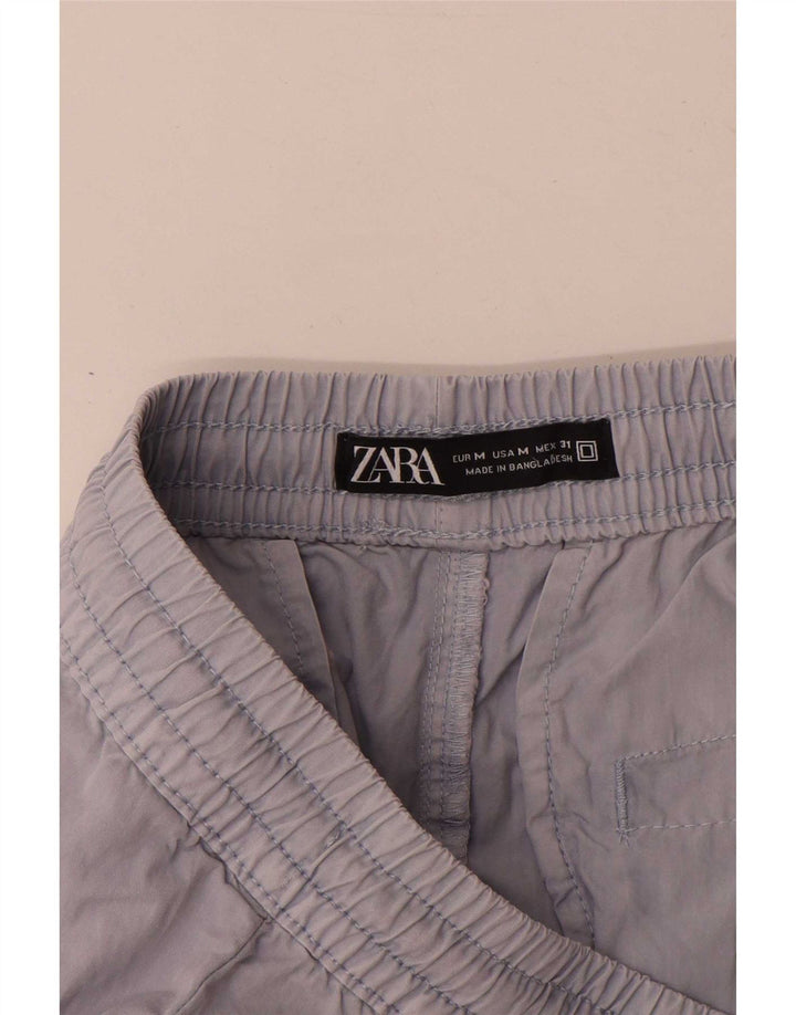 Zara Mens Cargo Shorts Médio W31 Cinza Algodão