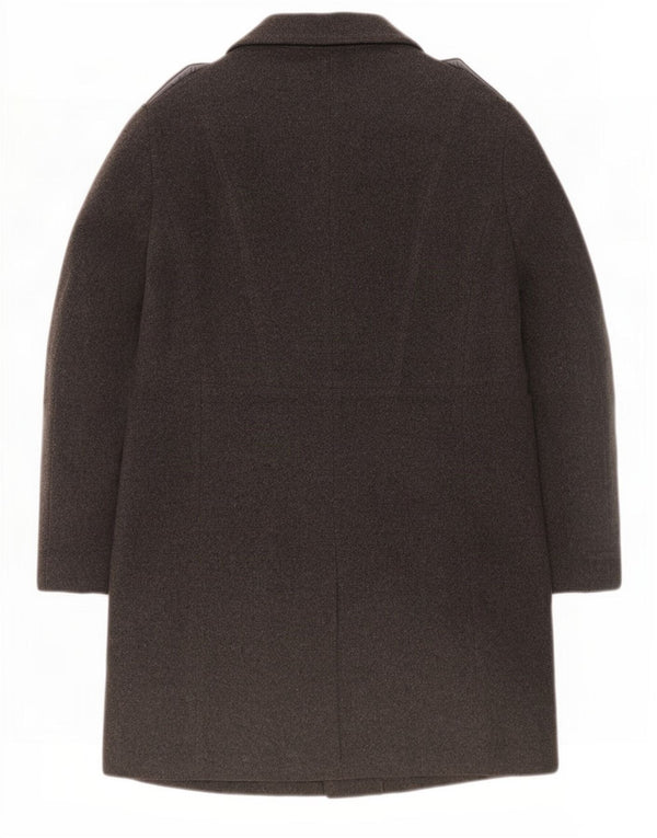 Casaco feminino Marks & Spencer com peito duplo militar Reino Unido 14 grande lã cinza