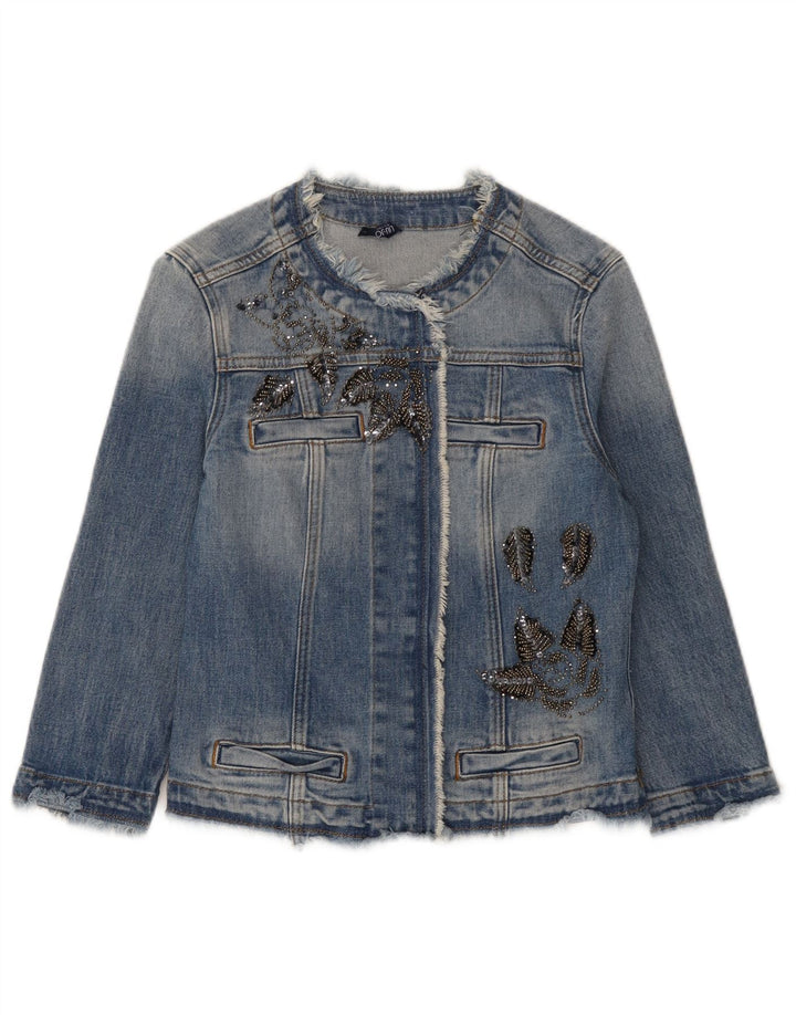 Jaqueta jeans feminina Liu Jo UK 8 algodão azul pequeno