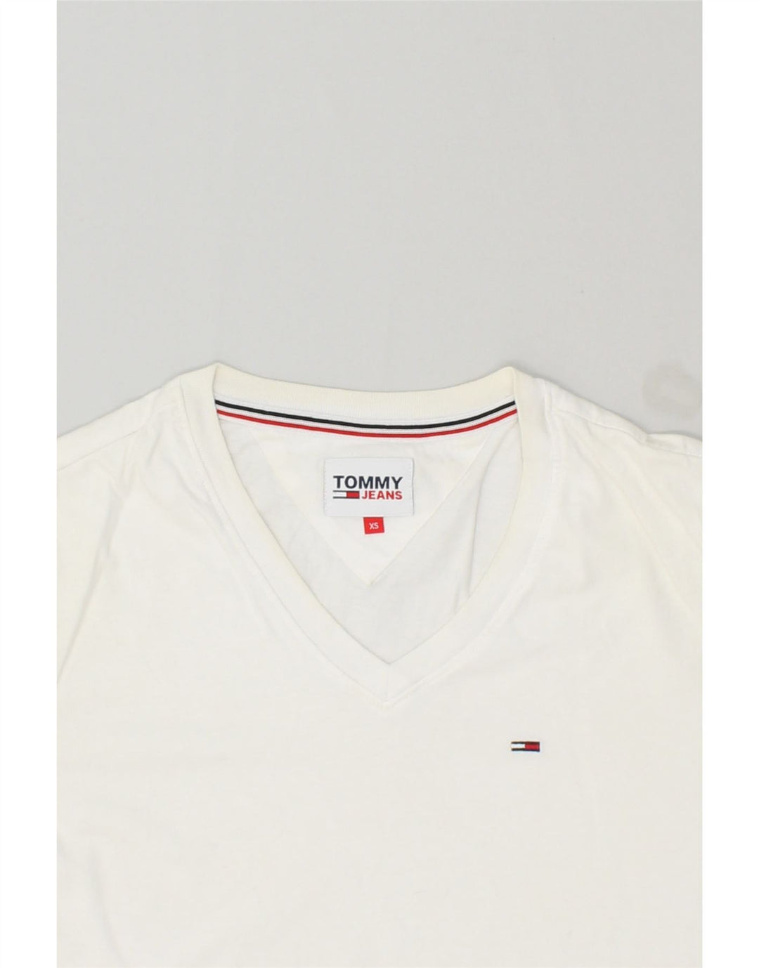 TOMMY HILFIGER Mens T-Shirt Top XS White Cotton Vintage Tommy Hilfiger and Second-Hand Tommy Hilfiger from Messina Hembry 