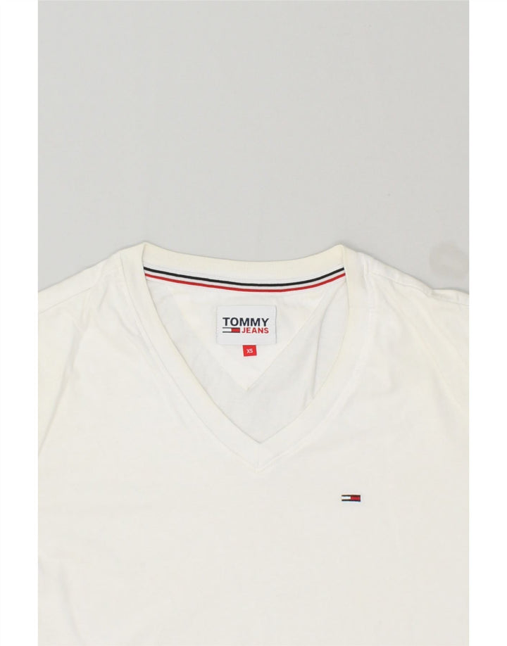 TOMMY HILFIGER Mens T-Shirt Top XS White Cotton Vintage Tommy Hilfiger and Second-Hand Tommy Hilfiger from Messina Hembry 