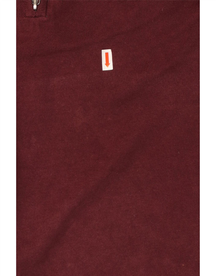 Suéter masculino IZOD com zíper e gola média marrom