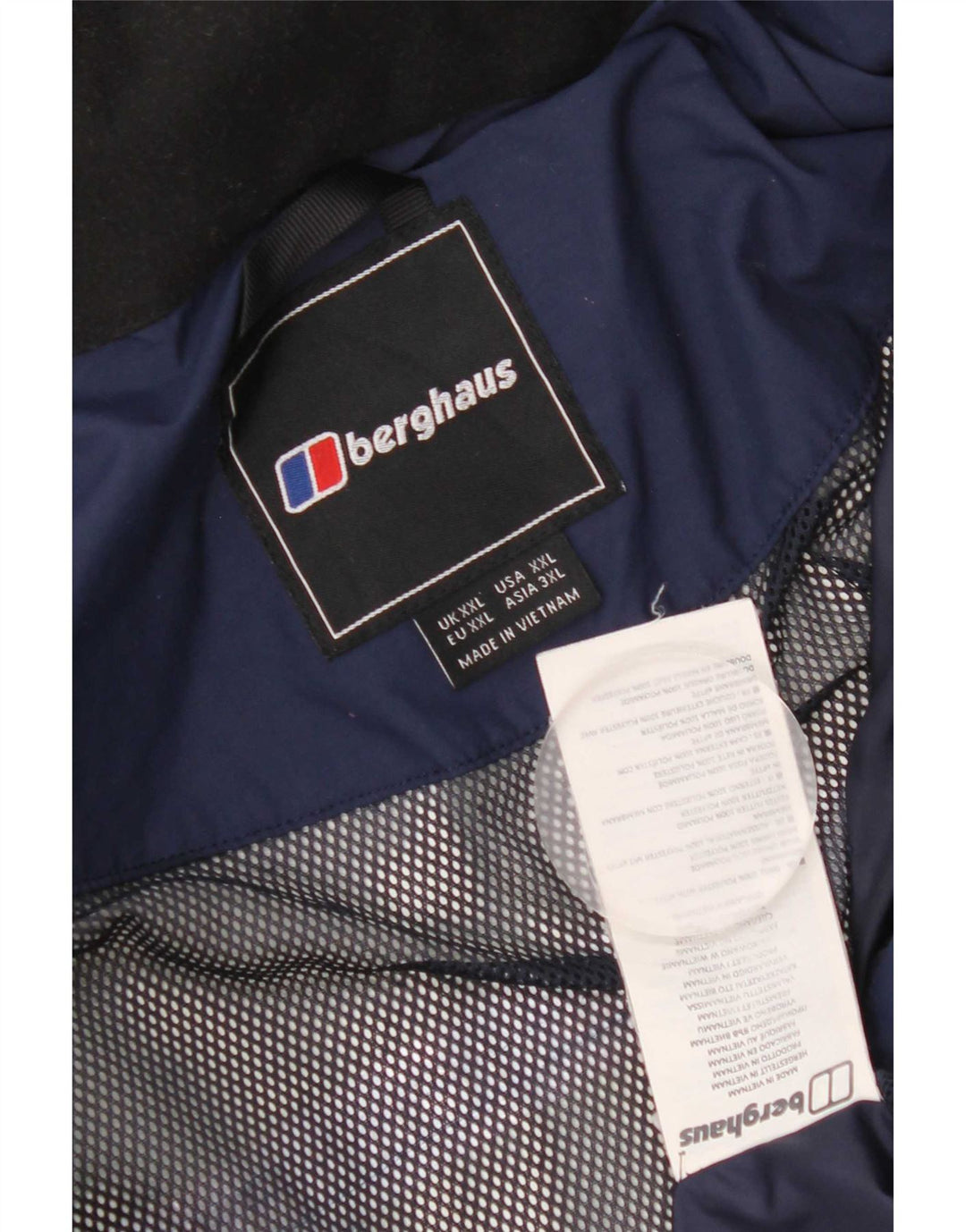 Jaqueta de chuva masculina Berghaus com capuz UK 44 2XL poliéster azul marinho
