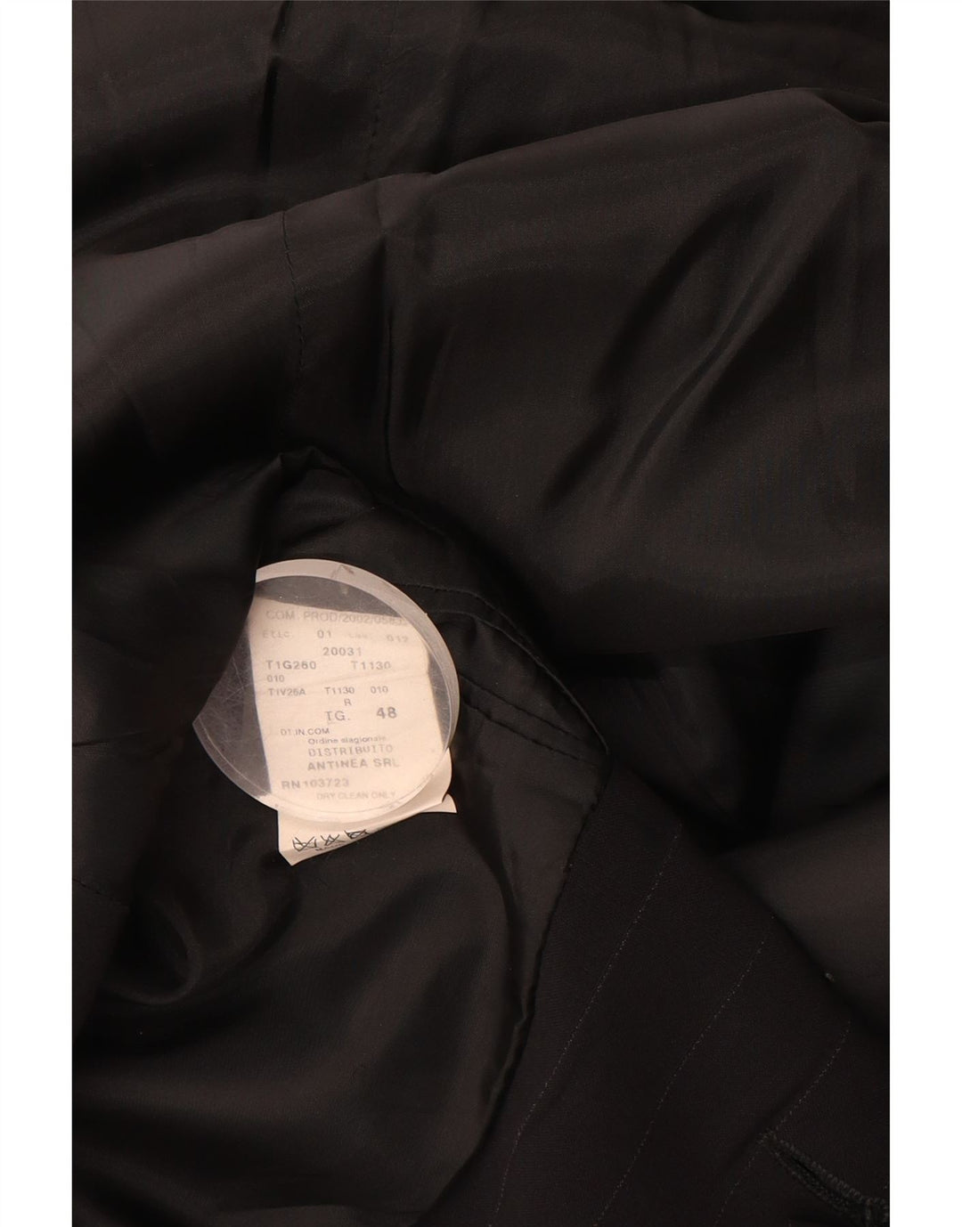 Jaqueta blazer masculina de 3 botões Emporio Armani IT 48 risca de giz preta média