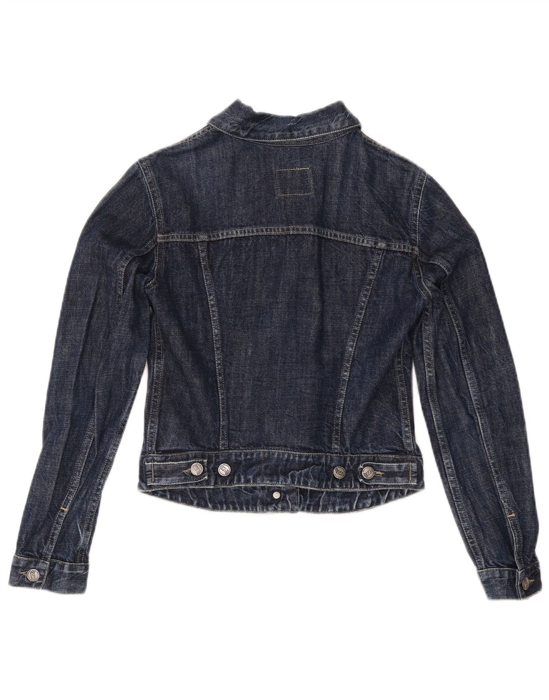 Gas Womens Crop Denim Jacket Reino Unido 10 Pequeno Algodão Azul Marinho