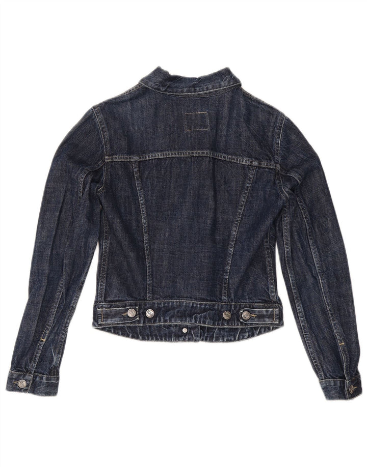 Gas Womens Crop Denim Jacket Reino Unido 10 Pequeno Algodão Azul Marinho