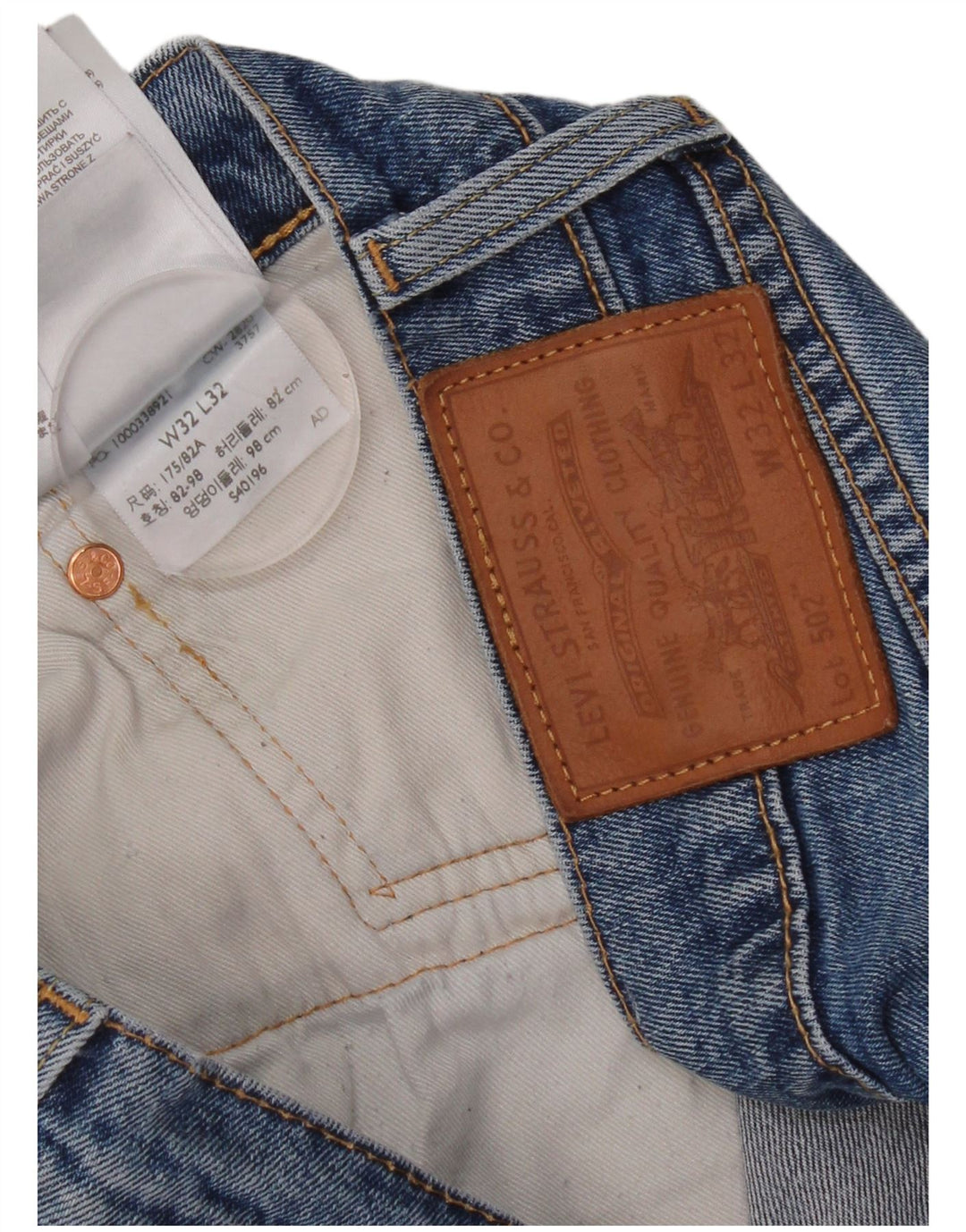 Levi's Masculino 502 Straight Jeans W32 L32 Azul Algodão