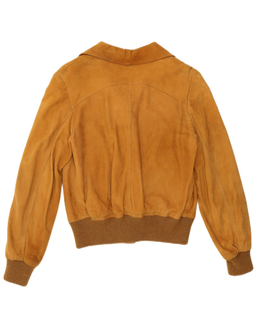 Jaqueta bomber feminina vintage de camurça IT 44 marrom médio retrô