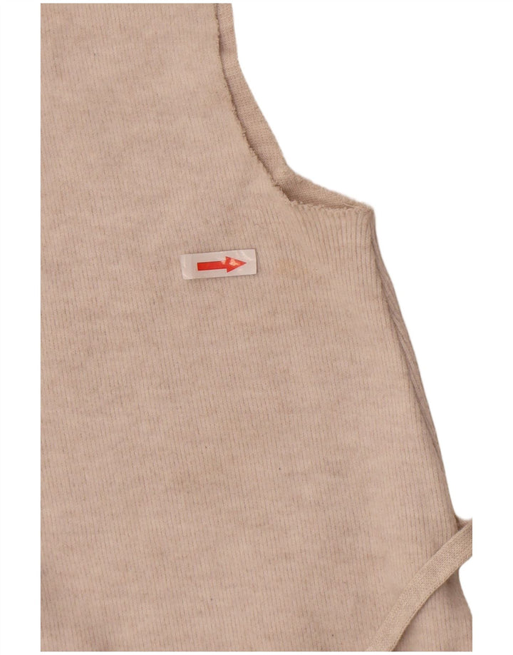 Zara Womens Vest Tank Top UK 8 Pequeno Poliéster Bege