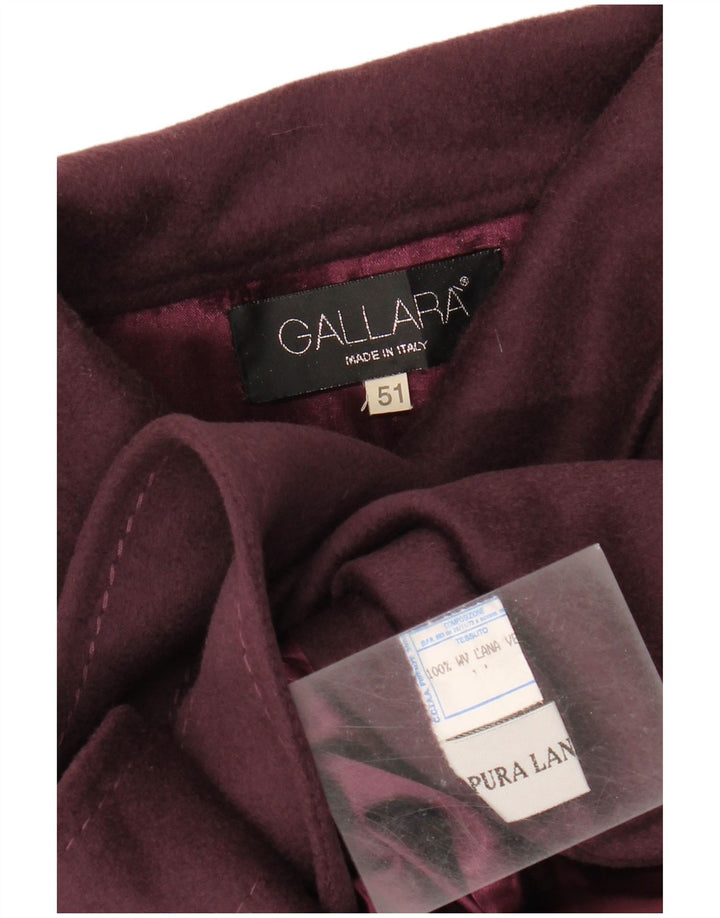 Sobretudo feminino GALLARA solto IT 51 XL lã virgem roxa