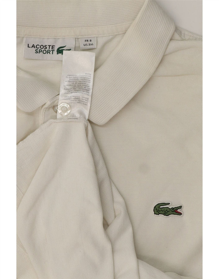 Camisa polo masculina LACOSTE tamanho 8 3XL algodão branco