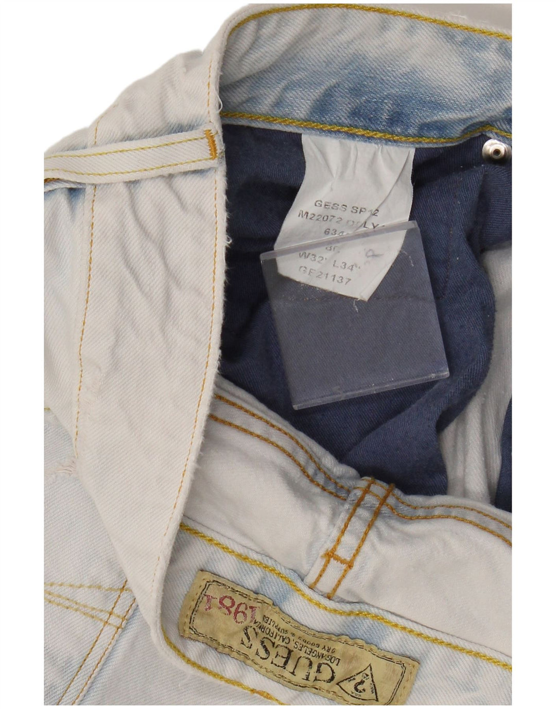 Guess Mens Jeans Reta W32 L34 Azul