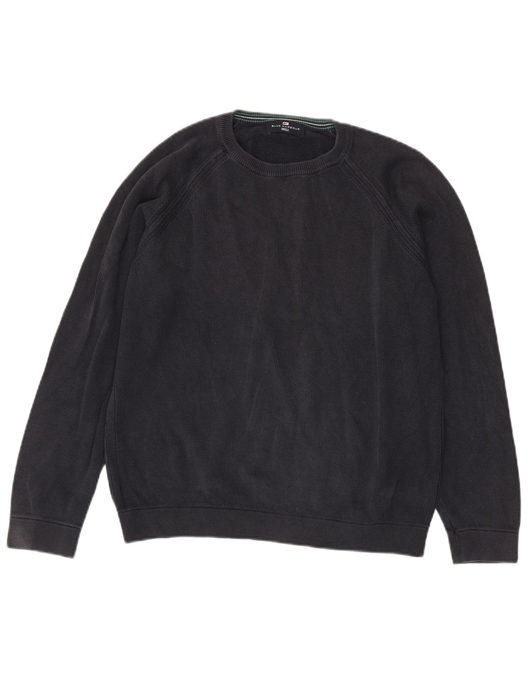 MARKS & SPENCER Masculino Blue Harbor Moletom Jumper Pequeno Azul Marinho Algodão