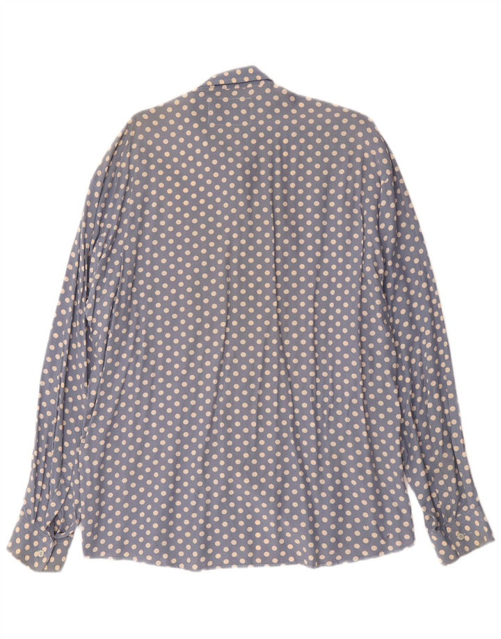 Camisa masculina vintage XL azul bolinhas viscose
