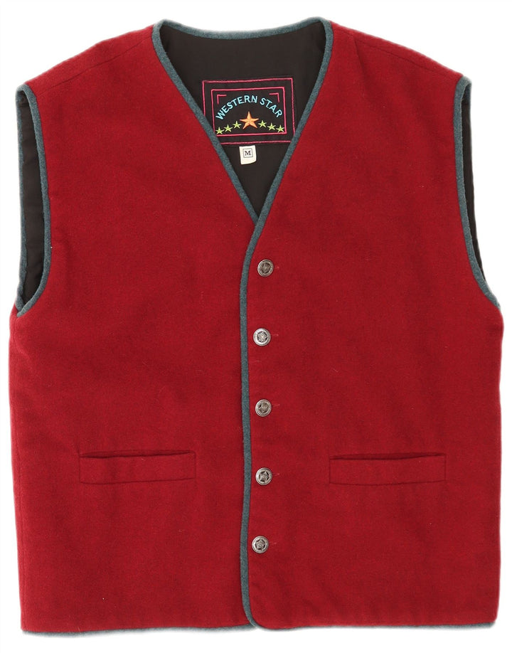 Colete masculino vintage médio poliéster Borgonha