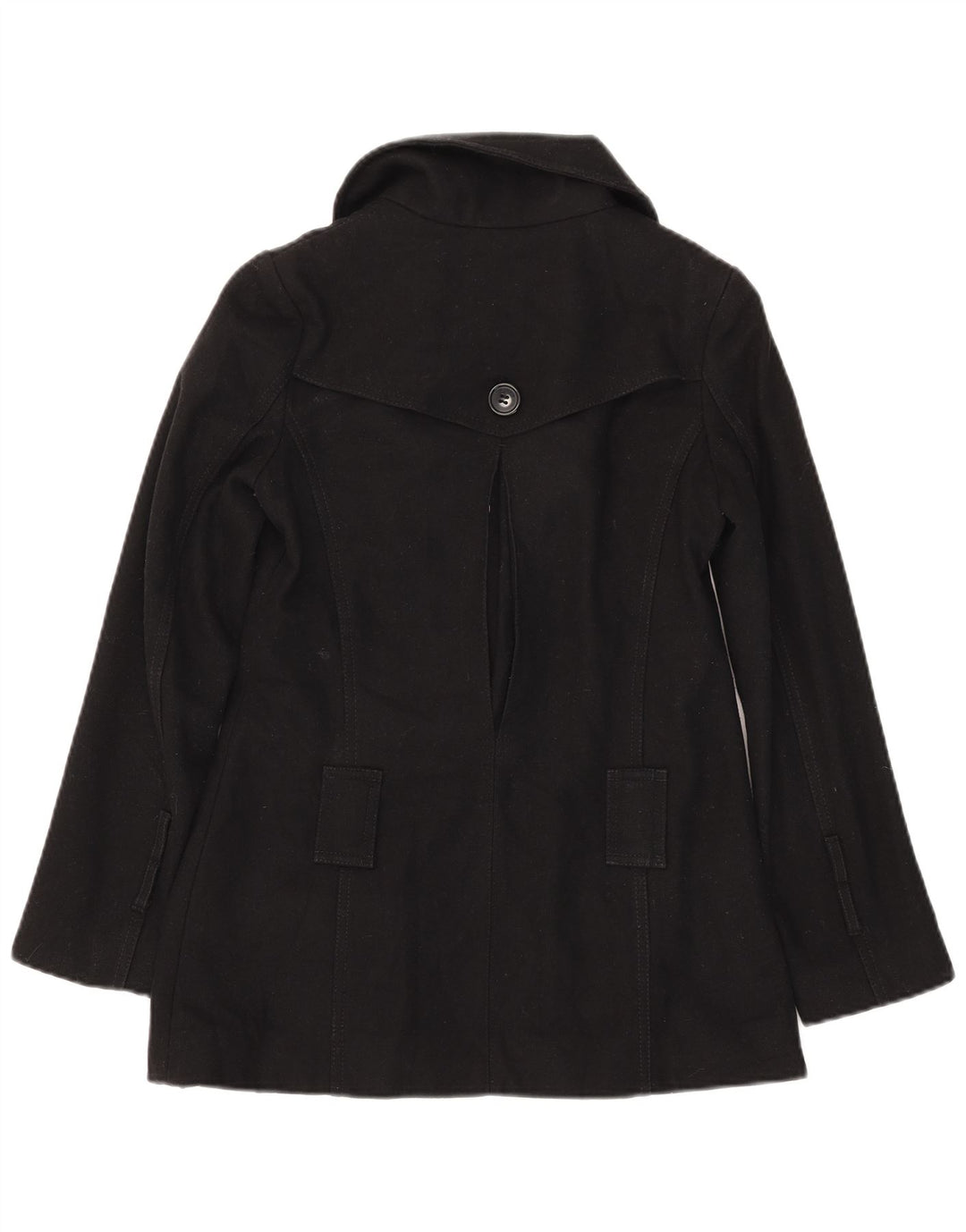 Trench Coat feminino Topshop UK 6 XS lã preta