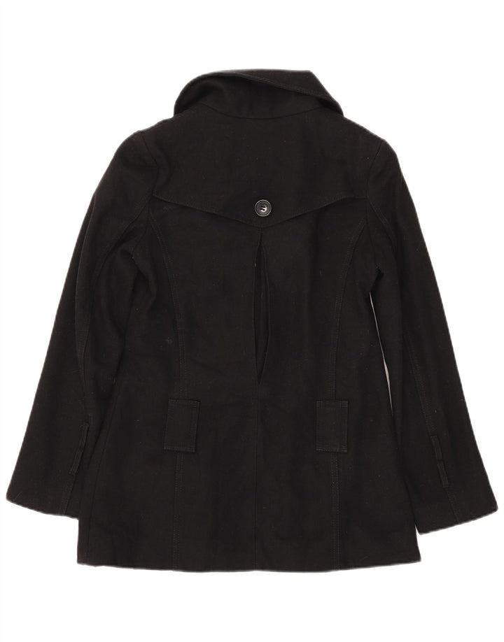 Trench Coat feminino Topshop UK 6 XS lã preta