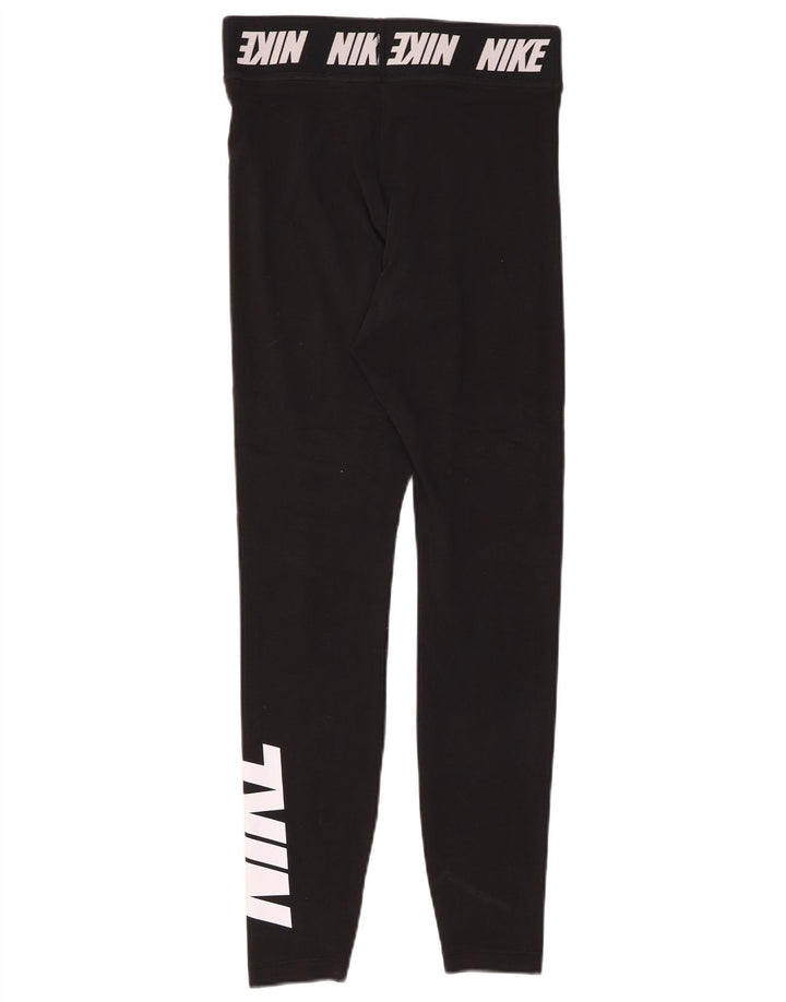 Leggings femininas Nike Graphic UK 8 pequenas de algodão preto