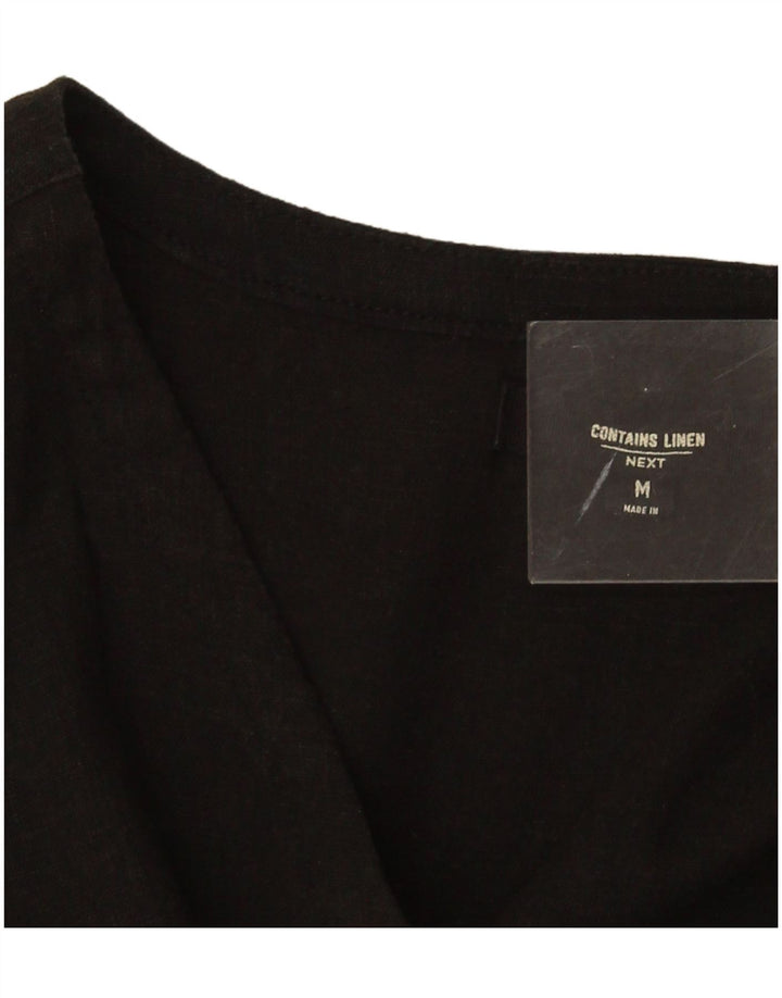Próximo Vestido feminino em camadas UK 12 médio preto floral linho