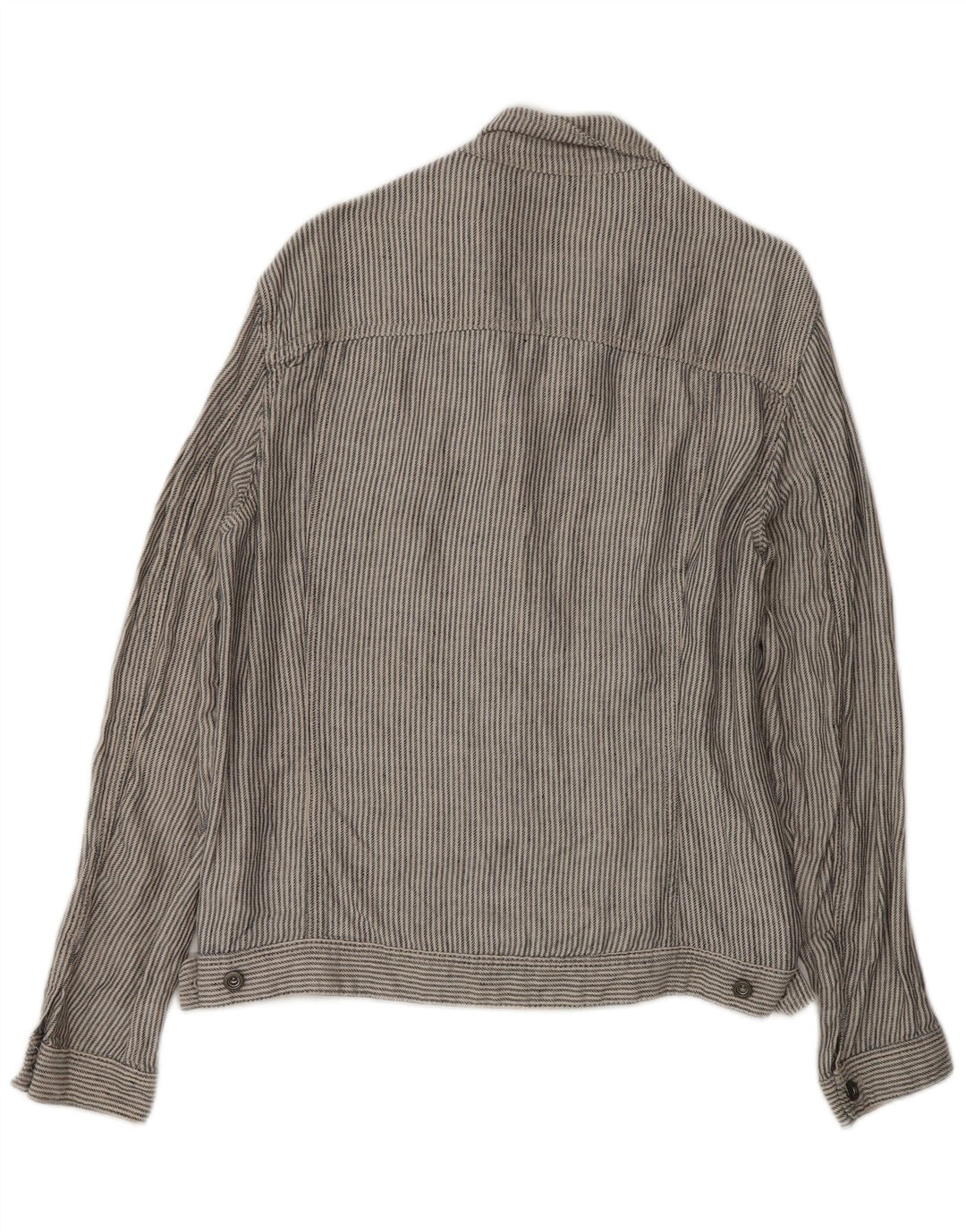 Jaqueta bomber masculina Zara UK 40 grande linho listrado cinza