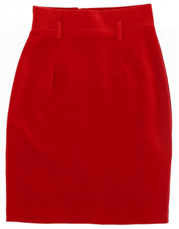 Saia lápis feminina vintage de veludo IT 42 Médio W26 Algodão vermelho