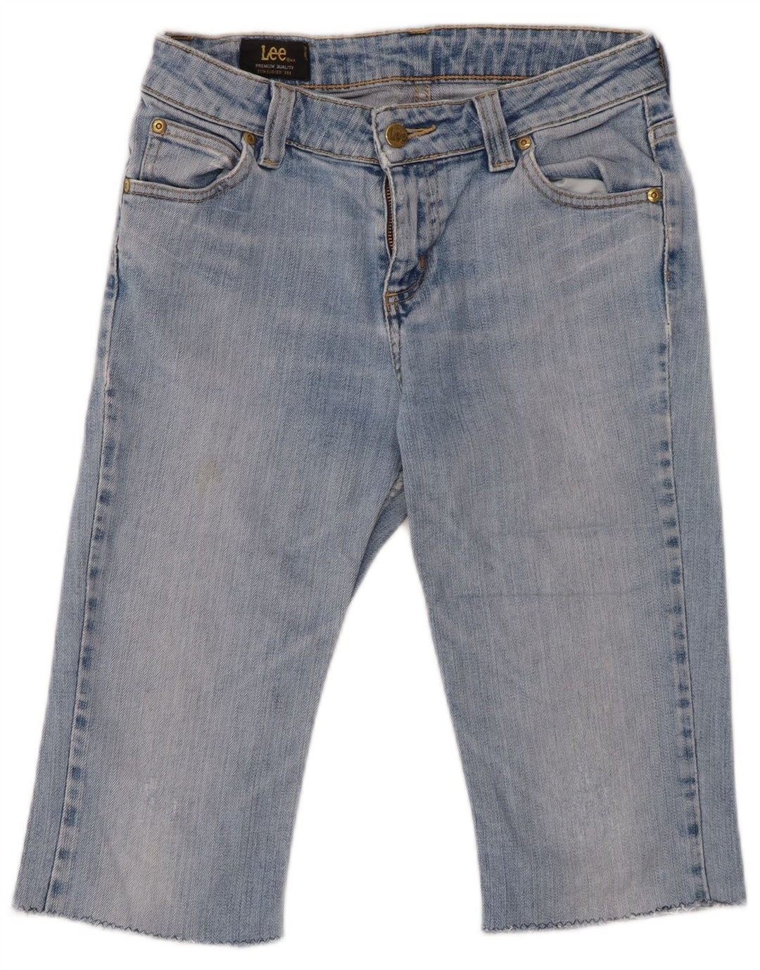 Bermuda jeans Lee feminina Desoto W29 algodão azul médio