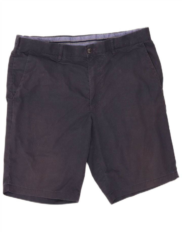 Shorts chino masculino Marks & Spencer W34 grande algodão azul marinho