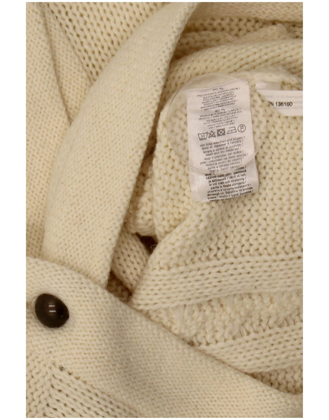 Suéter Cardigan Feminino Vintage IT 42 Médio Off White Acrílico