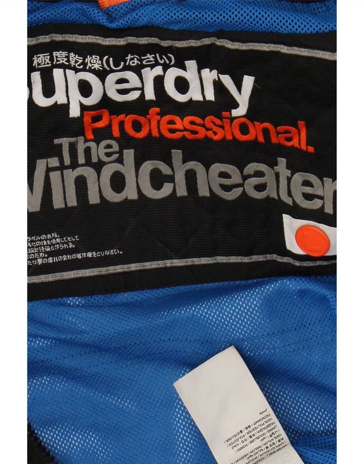 Jaqueta de chuva masculina SUPERDRY The Windcheater UK 40 grande nylon preto